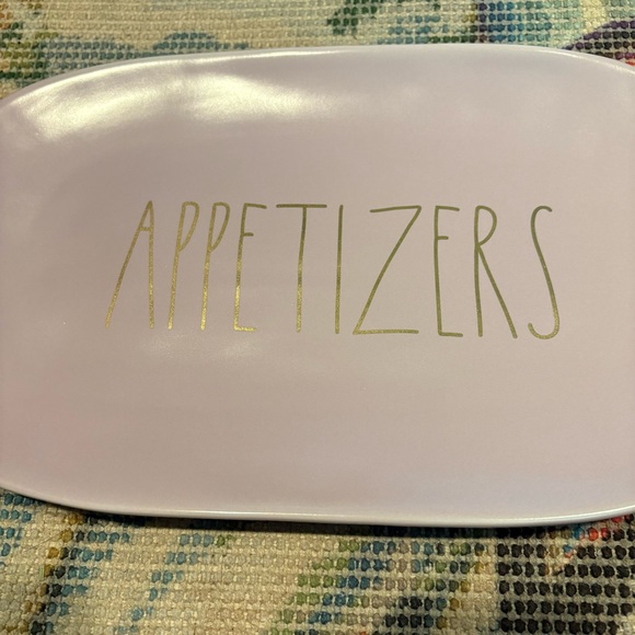 Rae Dunn Other - Rae Dunn NEW Lavender Purple Appetizers Platter Tray NWOT Gold Lettering Serving